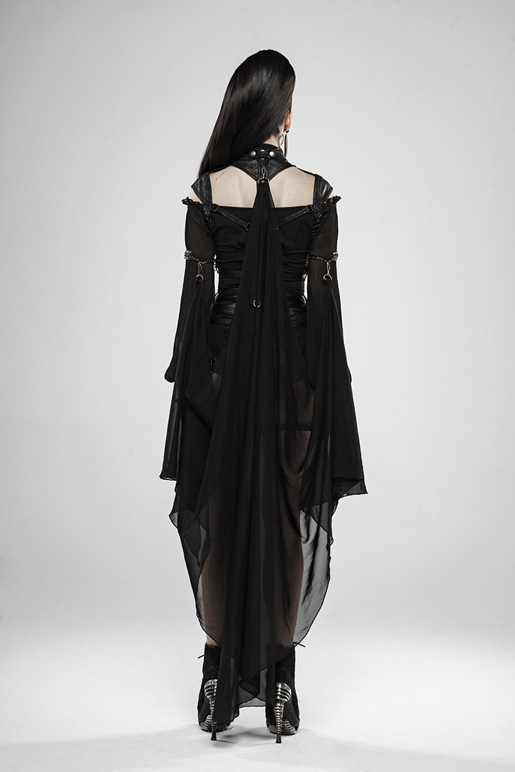 punkrave朋克状态女装配饰品暗夜骑士重金属蝙蝠雪纺飘逸斗篷