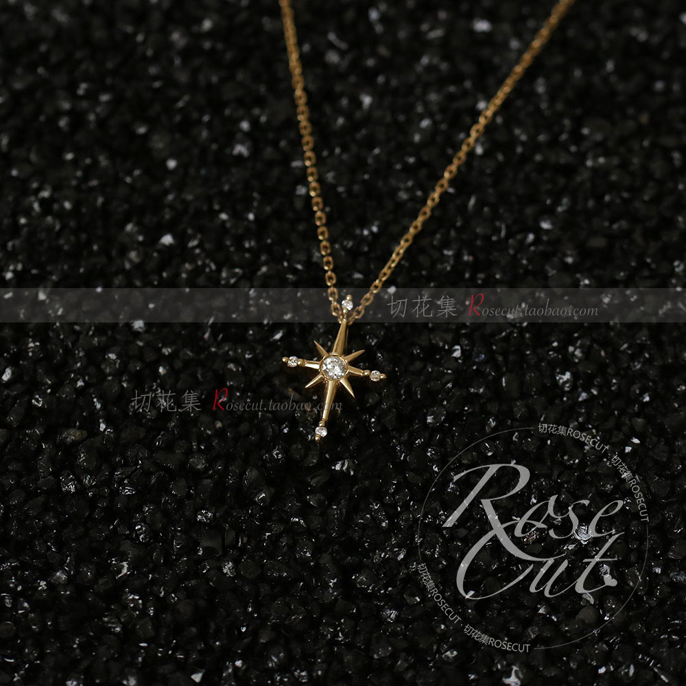 切花集 守望crux 18k金镶嵌天然钻石 南十字星 钻石吊坠
