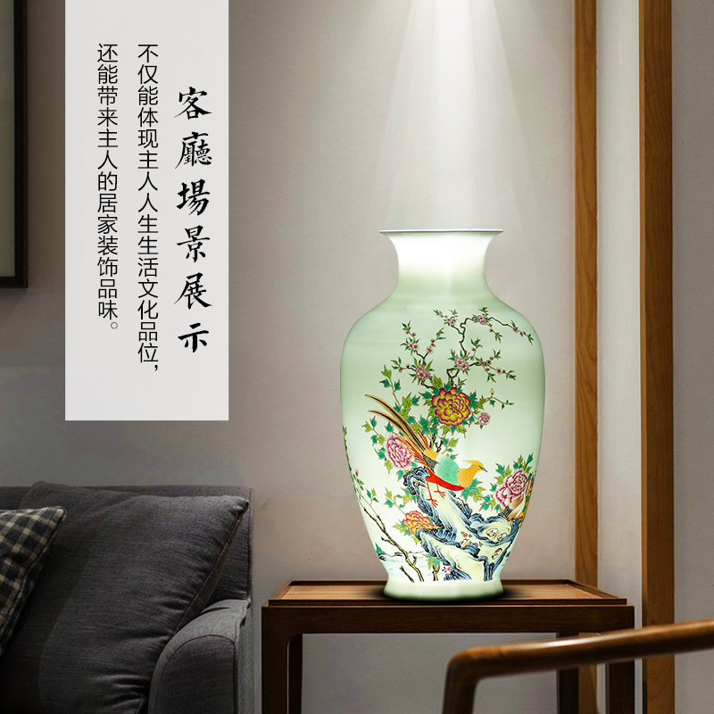 Jingdezhen ceramics powder enamel thin foetus vases, flower arranging furnishing articles of Chinese style is contracted home sitting room TV ark, adornment