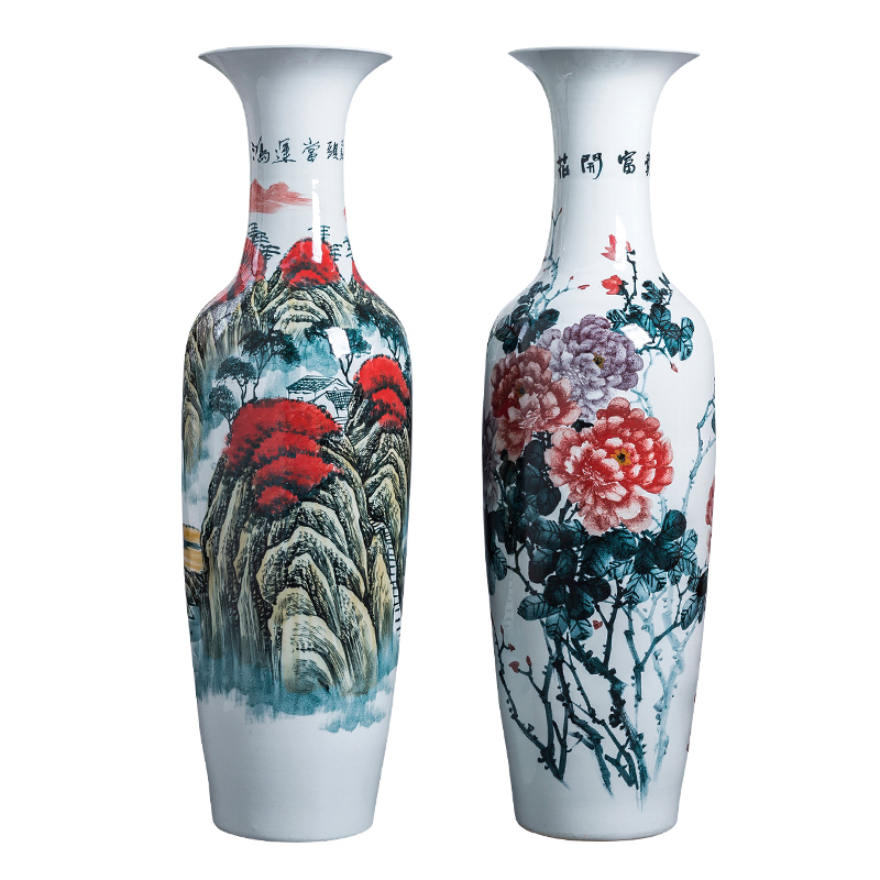 Jingdezhen porcelain ceramic hand - made luck, large vases, new Chinese style hotel sitting room adornment is placed