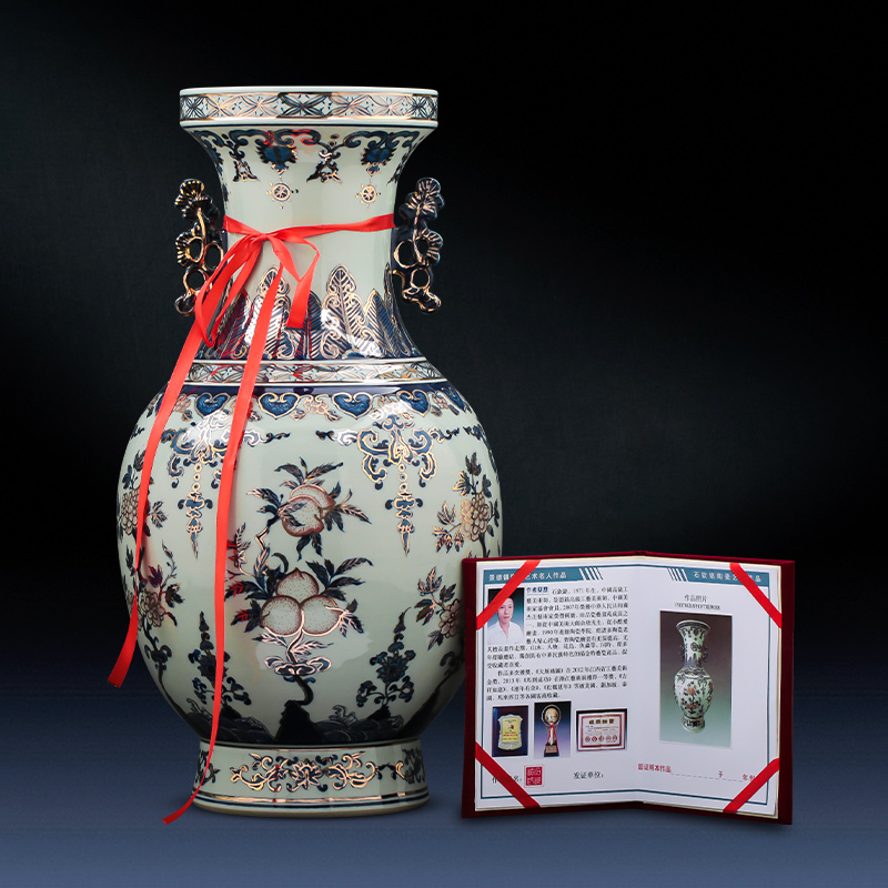 Jingdezhen ceramics famous master see colour imitation qianlong classical light blue and white porcelain vase key-2 luxury furnishing articles household act the role ofing is tasted