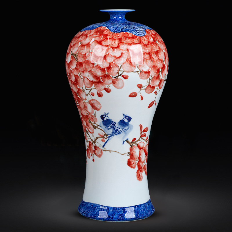 Jingdezhen ceramics hand - made large bottles of landing place, a new Chinese style household porcelain of the sitting room adornment is placed