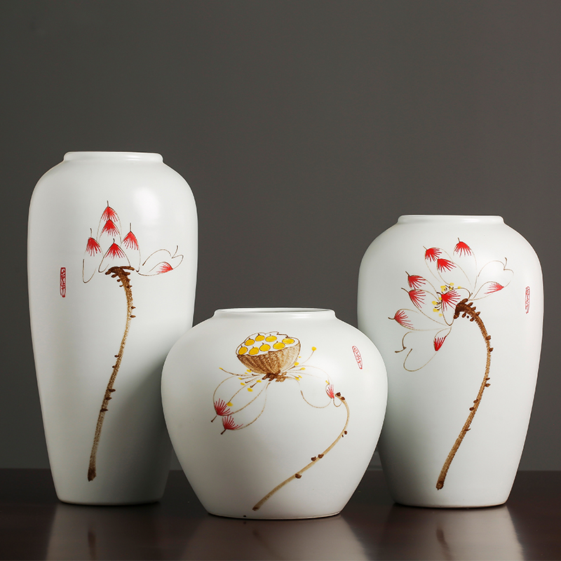 Jingdezhen ceramics hand - made vases, I and contracted sitting room of Chinese style household flower arranging TV ark adornment furnishing articles