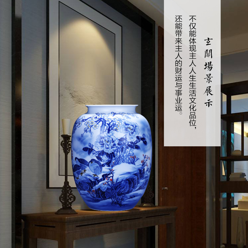 Jingdezhen ceramics hand - made of blue and white porcelain vase a snow harvest idea gourd bottle of home sitting room adornment is placed