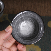 Longquan pure handmade tea cup Master Cup Single Cup ceramic kung fu tea cup tea cup iron tire kiln ice crack single
