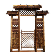 New Chinese style bamboo gate house courtyard decoration door Bamboo and wood gate Outdoor fence fence Villa yard Anti-corrosion and durable