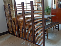 Handmade solid wood bamboo screen bedroom porch courtyard partition can be customized to do old craft carbonized bamboo fence decorations