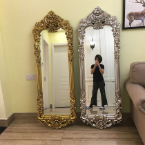 European style retro full-body mirror dressing mirror fitting mirror floor mirror hanging wall mirror barber shop large mirror land special