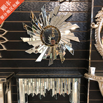 European-style light luxury background wall decoration mirror living room entrance wall hanging art mirror dining room fireplace creative mirror