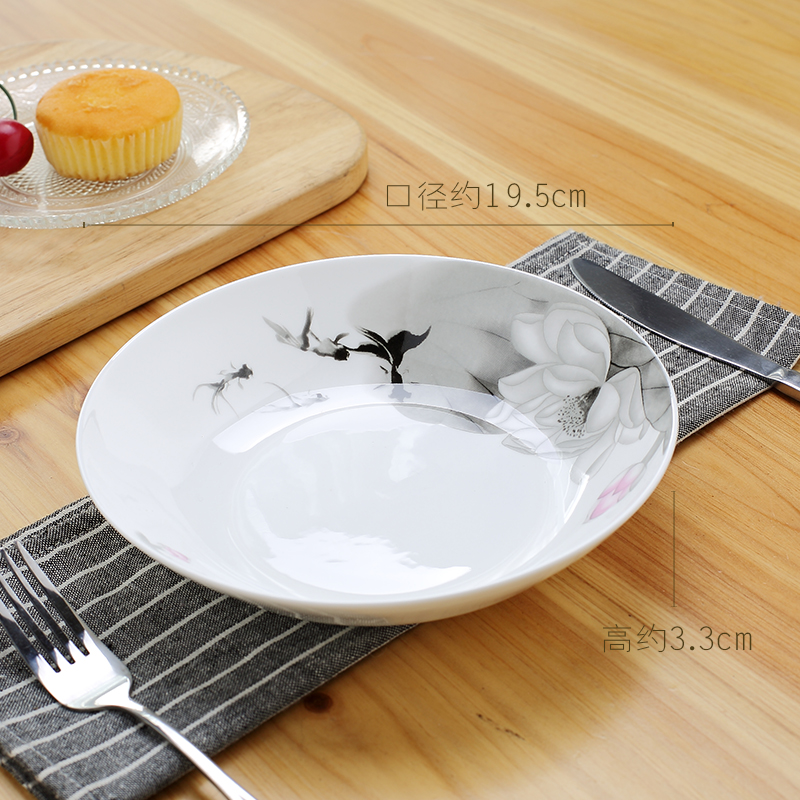 Jingdezhen porcelain ipads six pack round FanPan ceramic plate plate plate dish dish household food dish