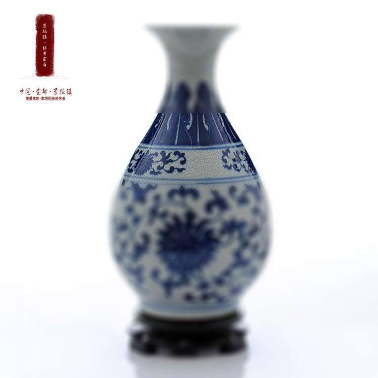 Jingdezhen ceramic vase on up porcelain vase of blue and white porcelain home decoration ceramic antique vase