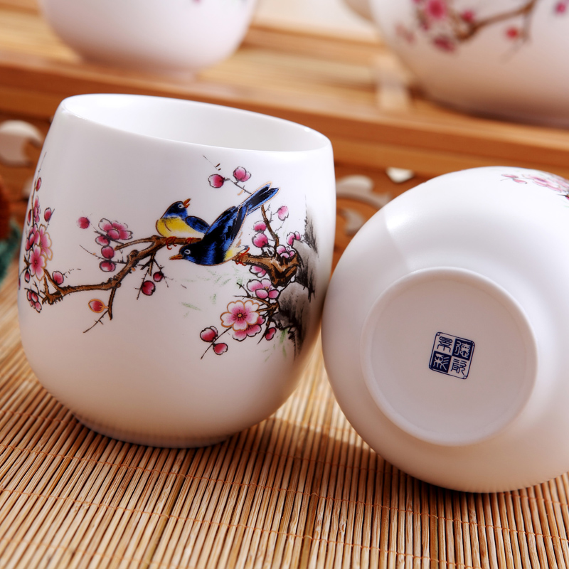 Jingdezhen ceramic product tea sets of household contracted large teapot tea binaural pot girder pot gift package