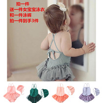 ins childrens swimsuit female one-piece girl puffy dress Korean swimsuit baby baby princess girl swimsuit