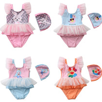 ins childrens swimsuit girl one-piece Flower Princess Korean girl child swimsuit baby baby swimsuit