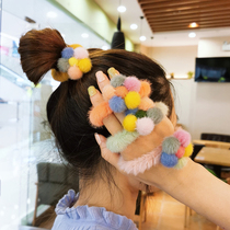 Sweet Joker plush head rope tie hair ball ball hair rope net red plush holster hair headdress women