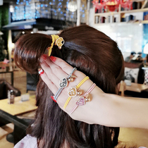 Miss Guo Korea sweet love rhinestone hair rope net red head rope tie hair rubber band Hairband hair hair female headdress