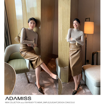 No. 9 09 new autumn clothes|Chloe’s pleated waist design Eco-friendly calfskin mid-length leather skirt