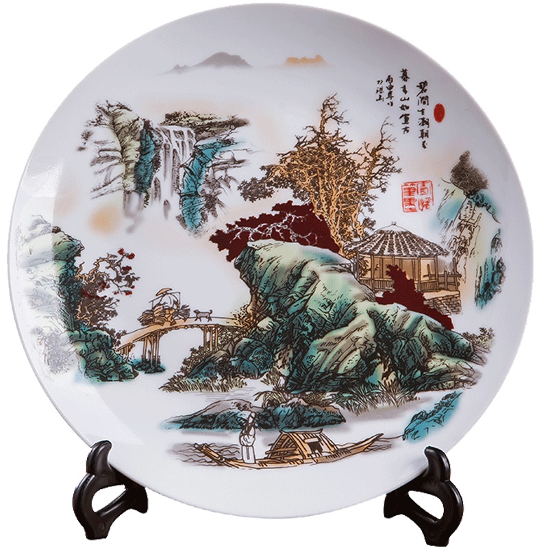 Jingdezhen ceramics furnishing articles act the role ofing is tasted household decoration of Chinese style decoration plate sitting room porch ark, TV ark