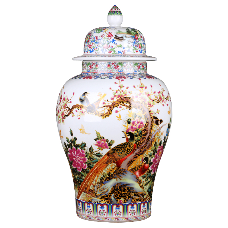 Jingdezhen ceramics high - capacity storage tank archaize general pot home living room TV cabinet decoration as furnishing articles