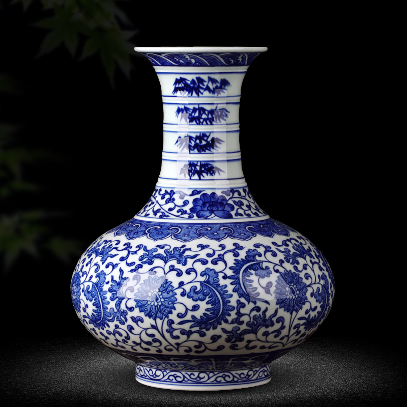 Jingdezhen ceramics glaze color antique hand - made under the blue and white porcelain vases, modern classical Chinese style household act the role ofing is tasted furnishing articles