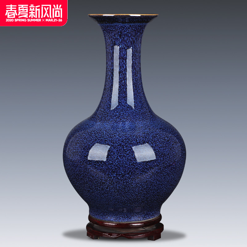 Jingdezhen ceramic vase furnishing articles creative variable blue porcelain porcelain flower arrangement sitting room Chinese style household ornaments