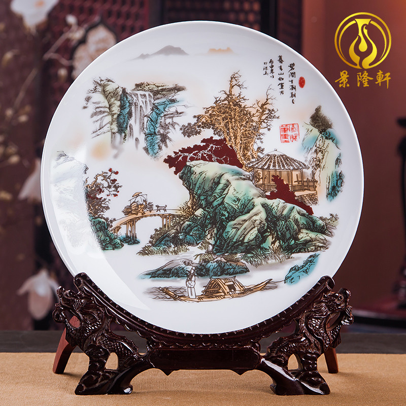 Jingdezhen ceramics decoration household decoration of Chinese style of TV ark, plate of the sitting room porch wine accessories furnishing articles