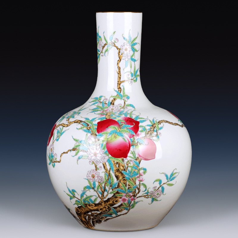 Porcelain of jingdezhen ceramics vase large sitting room place flower arranging restoring ancient ways is rich ancient frame of Chinese style household ornaments