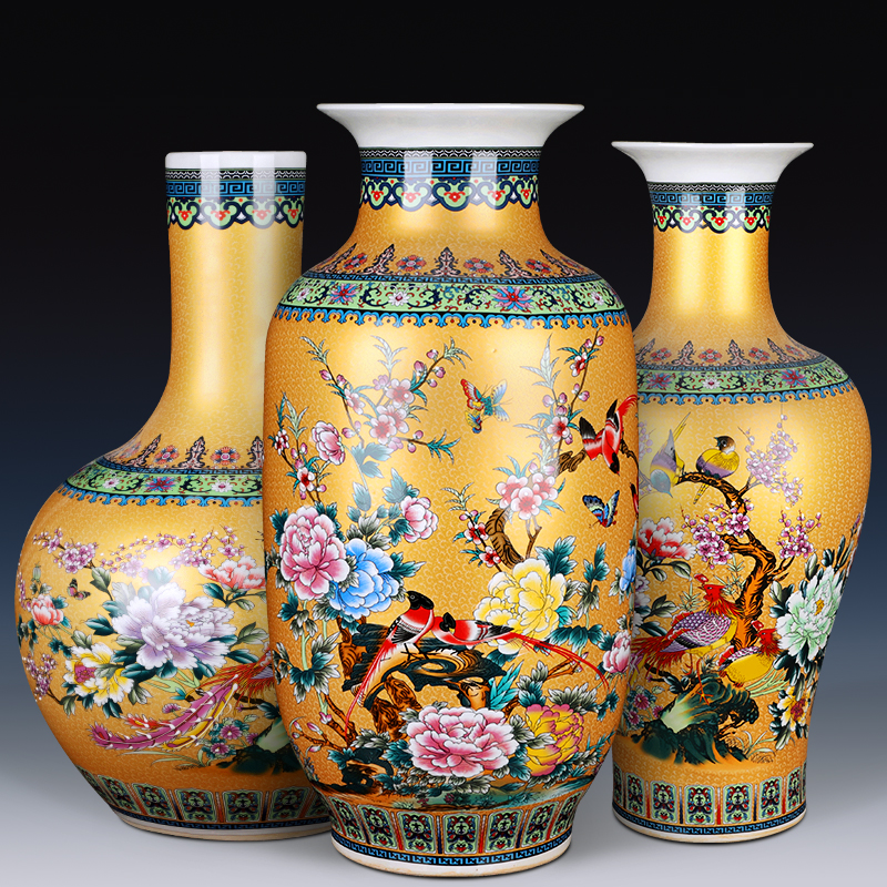 Jingdezhen ceramics Jane European - style large vases, flower arranging the modern Chinese style living room decorations TV ark, furnishing articles