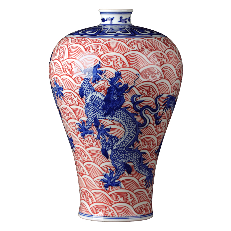 Jingdezhen ceramics glaze color antique hand - made under the blue and white porcelain vases, modern classical Chinese style household act the role ofing is tasted furnishing articles