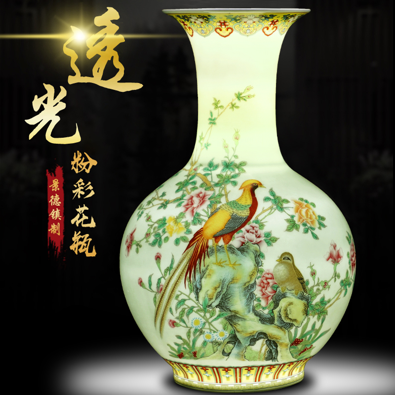 Jingdezhen ceramics powder enamel vase expressions using wide flower arrangement home TV ark, furnishing articles of Chinese style of the sitting room porch decoration