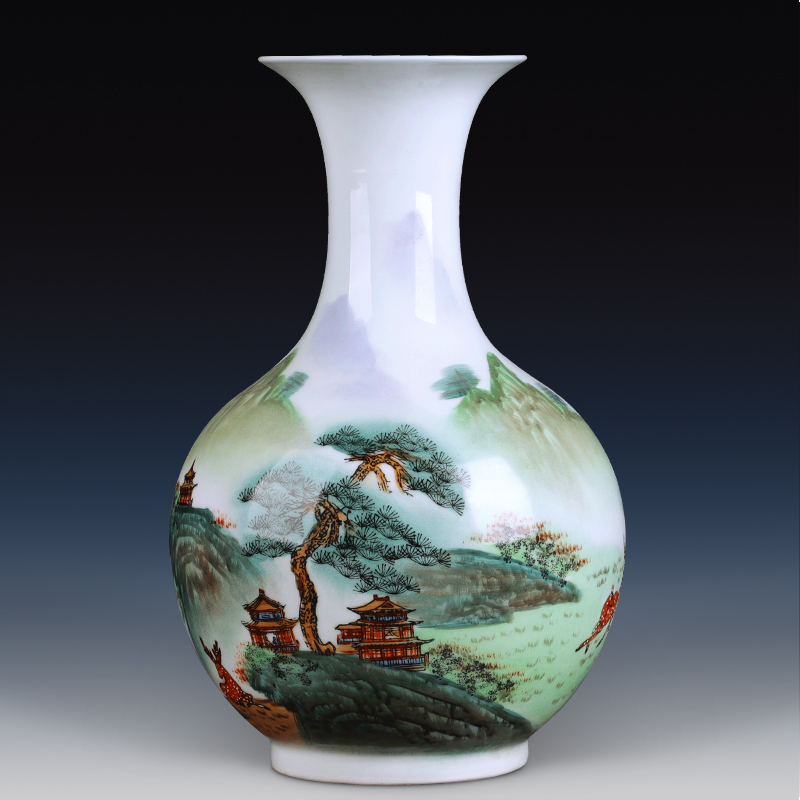 Jingdezhen ceramics powder enamel vase expressions using wide flower arrangement home TV ark, furnishing articles of Chinese style of the sitting room porch decoration