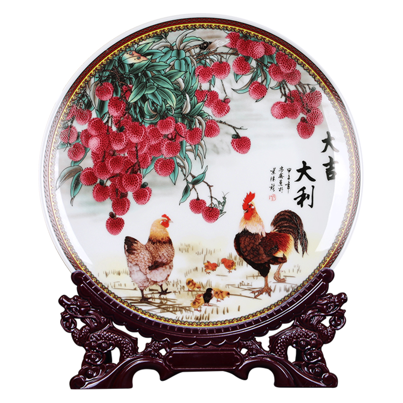 Hang dish Hang dish of jingdezhen ceramics decoration plate Chinese style living room home wine cabinet TV ark adornment furnishing articles