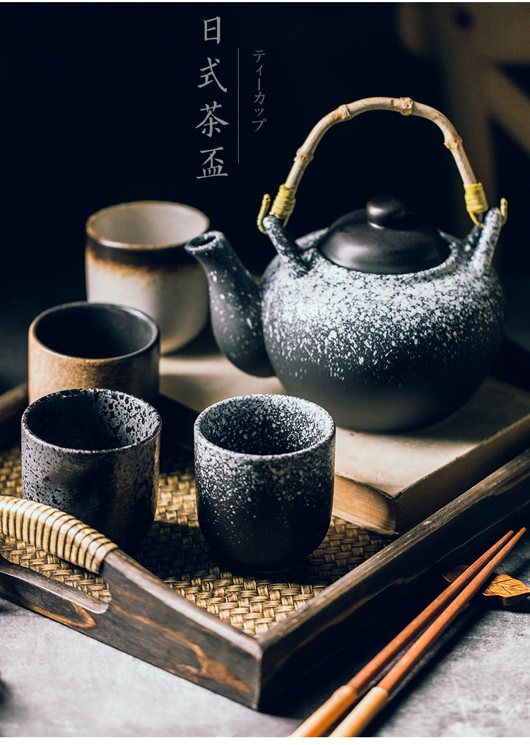 日式茶杯杯随手杯陶瓷杯水杯寿司餐具茶具杯壶复古古朴家用餐厅用