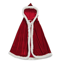 Christmas costumes children adult kinder red gold velvet cloak cape thicken shawl thickened white side