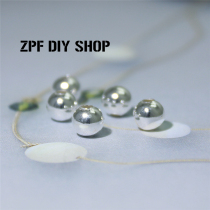 s925 pure silver beads smooth round beads DIY beads with silver accessories jewelry making silver beads for decoration