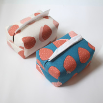 Big Strawberry Nordic hand-made cotton linen cloth tissue cover paper bag shaped and removed tissue box