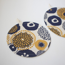 Sunflower Nordic round cotton insulation mat pot mat bowl mat cotton linen fabric hand-made coaster tea mat