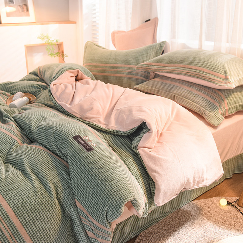 加绒四件套,铺床漂亮又保暖