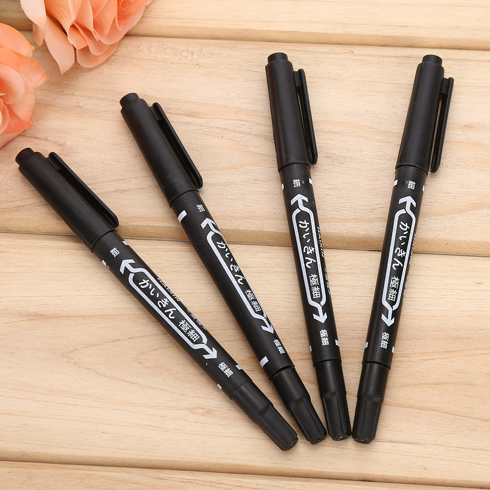 极细双头记号笔批发 水性大头笔 唛头笔物流笔 勾线笔 【盒装】