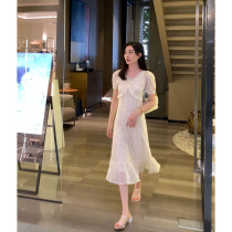 Mrs Sakura white dress 2020 new summer super fairy quality goddess fan french waist thin skirt