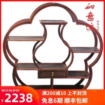 Mahogany Bok ancient frame Big Red sour Branch Small Bo ancient shelf plum blossom shaped multi treasure Pavilion shelf wooden antique rack ornaments high-grade