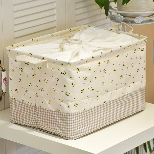 Zakka cartoon Japanese cotton and linen storage box, clothes and toy storage box, storage box, tied rope and mouth can be washed Zakka cartoon Japanese cotton and linen storage box, clothes and toy storage box, storage box, tied rope and mouth can be washed