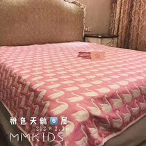 MMKIDS cotton gauze adult blanket air conditioning Swan blanket Japanese craft no fluorescent agent ins European and American style