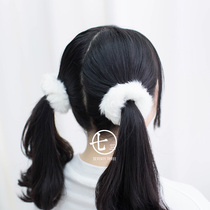 Cute soft cute lolita ponytail hair band ball ball hair circle Japanese hair accessories head rope hair band cute