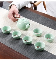 Gongfu Tea Celadon fish cup Tea set Business gift Ceramic Home office Ceramic Teapot Tea cup set