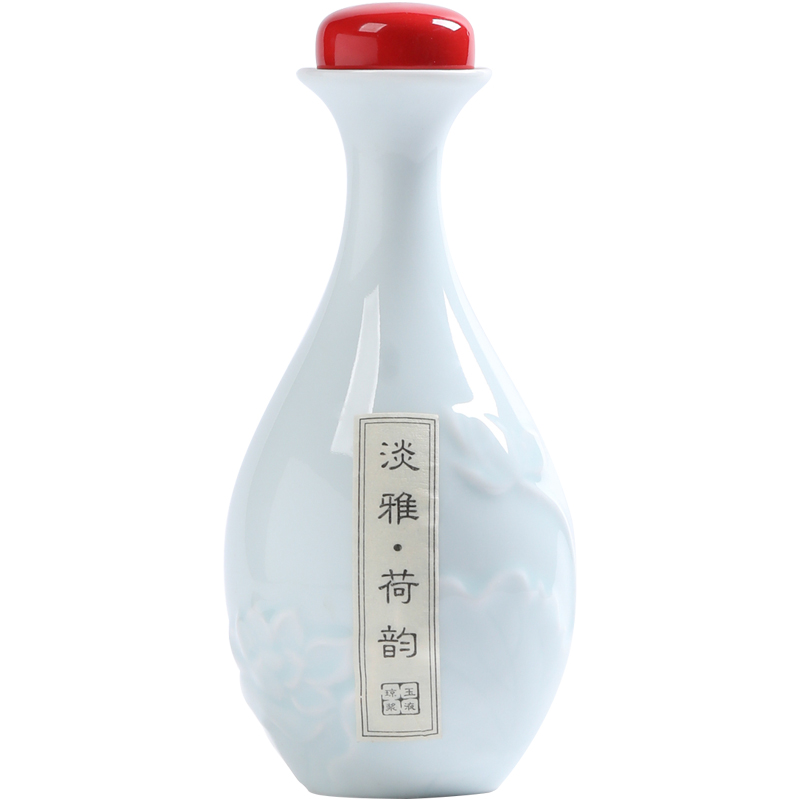 Jingdezhen ceramic bottle move little hip antique 1 catty a small antique white wine bottle furnishing articles gift box packaging