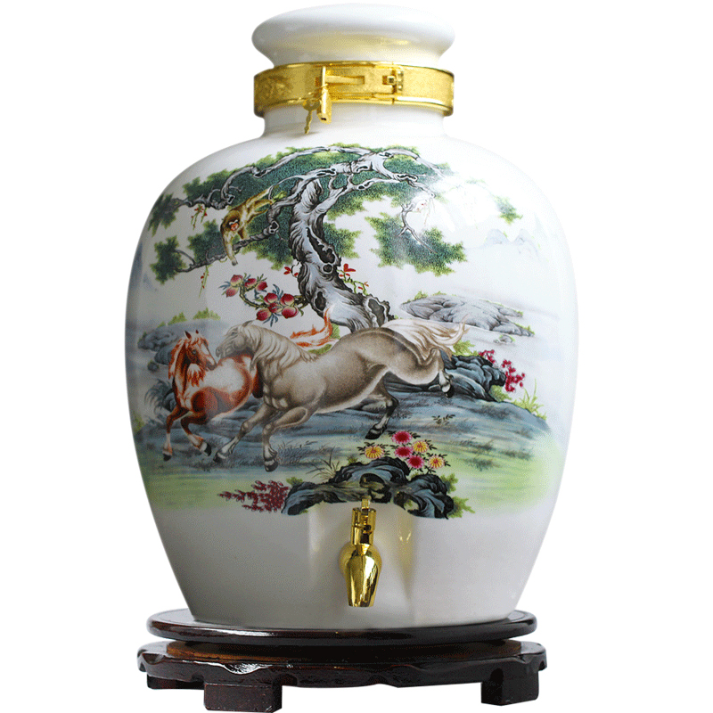 Jingdezhen ceramic jars 10 jins 20 jins 30 jins of ipads China wine jar it seal pot with leading domestic