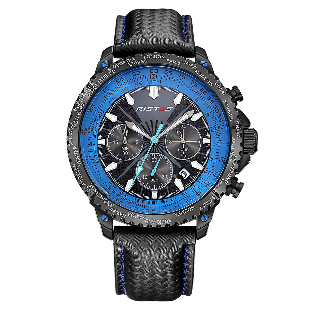 丽梭仕 男士运动型单历手表 防水高档精品礼物新款大表盘气质经典_7折