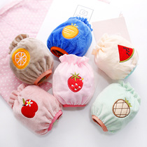 Baby sleeves Children sleeves Children cartoon sleeves Plush printed sleeves Anti-dirty men and women baby sleeves winter