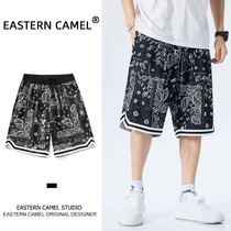 EASTERN CAMEL shorts mens summer trend New loose casual print retro sports breathable five-point pants